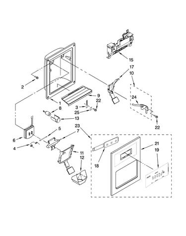 Dispenser front parts
