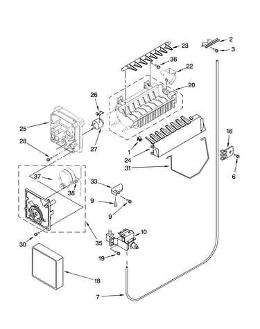 Icemaker parts, optional parts (not included)