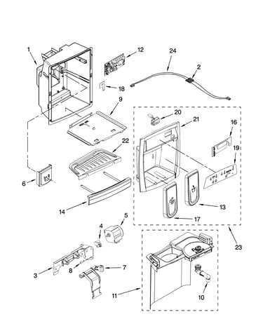 Dispenser front parts