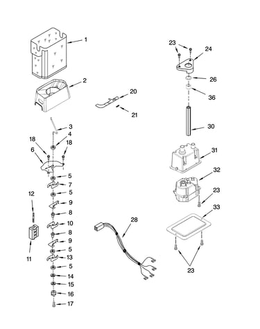 Motor and ice container parts