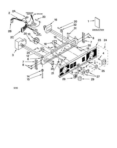 Washer/dryer control panel parts