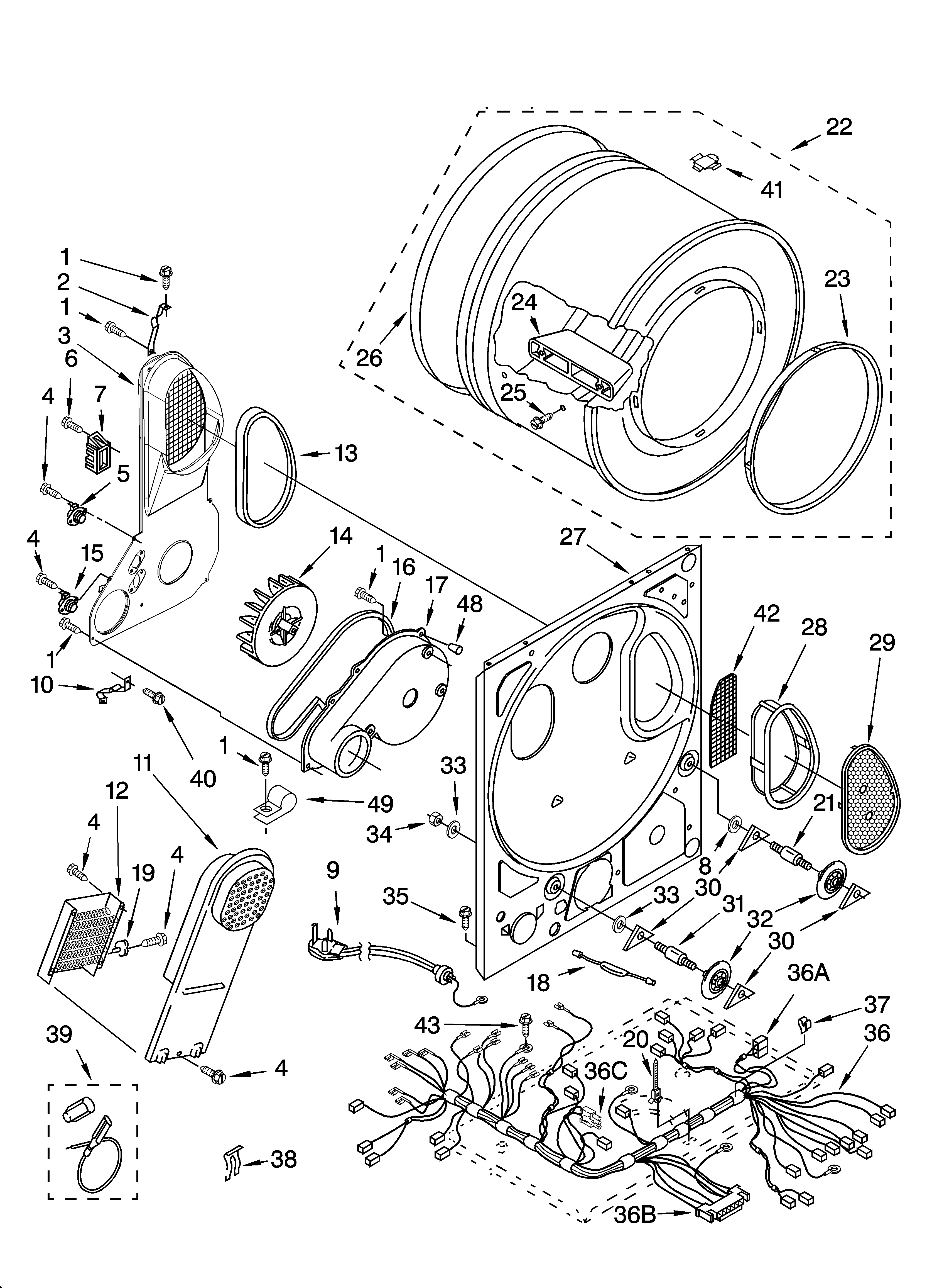 Dryer bulkhead parts