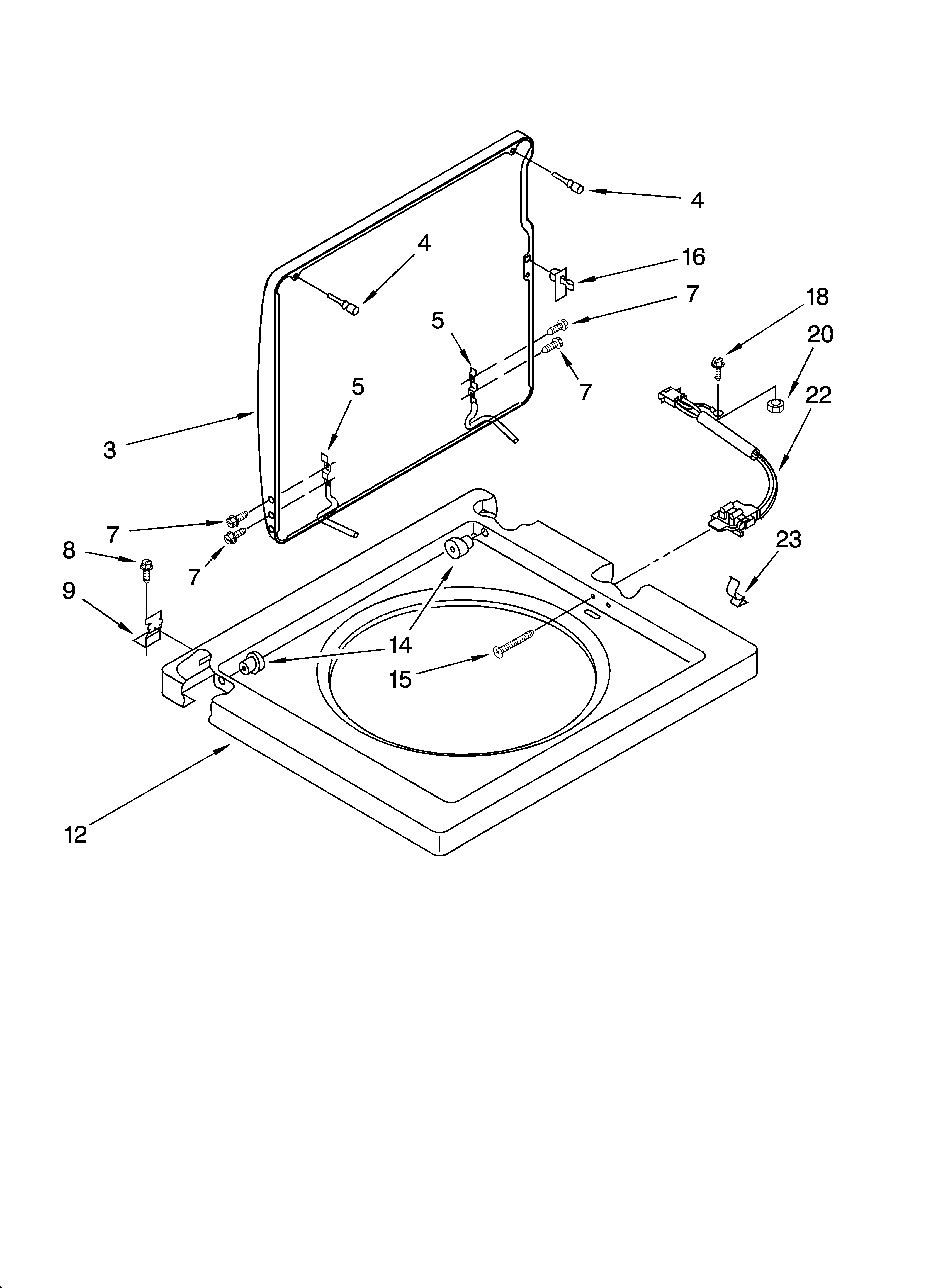 WASHER TOP AND LID PARTS