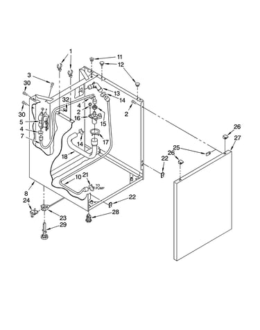 Washer cabinet parts