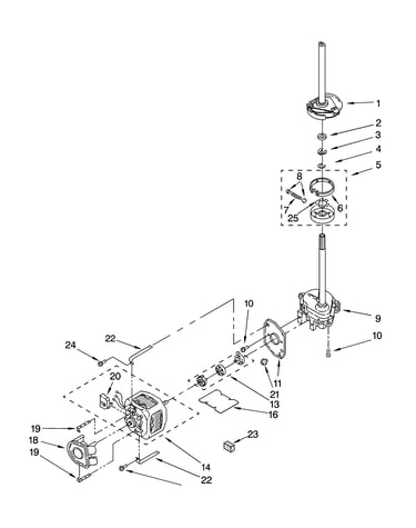 Brake, clutch, gearcase, motor and pump parts