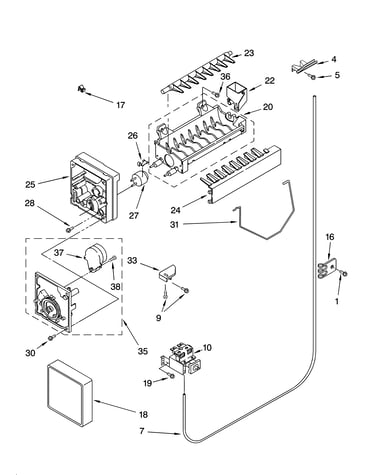 Icemaker parts, optional parts (not included)