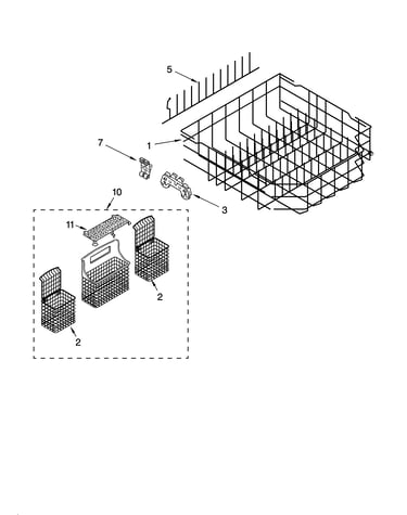 Lower rack parts, optional parts (not included)