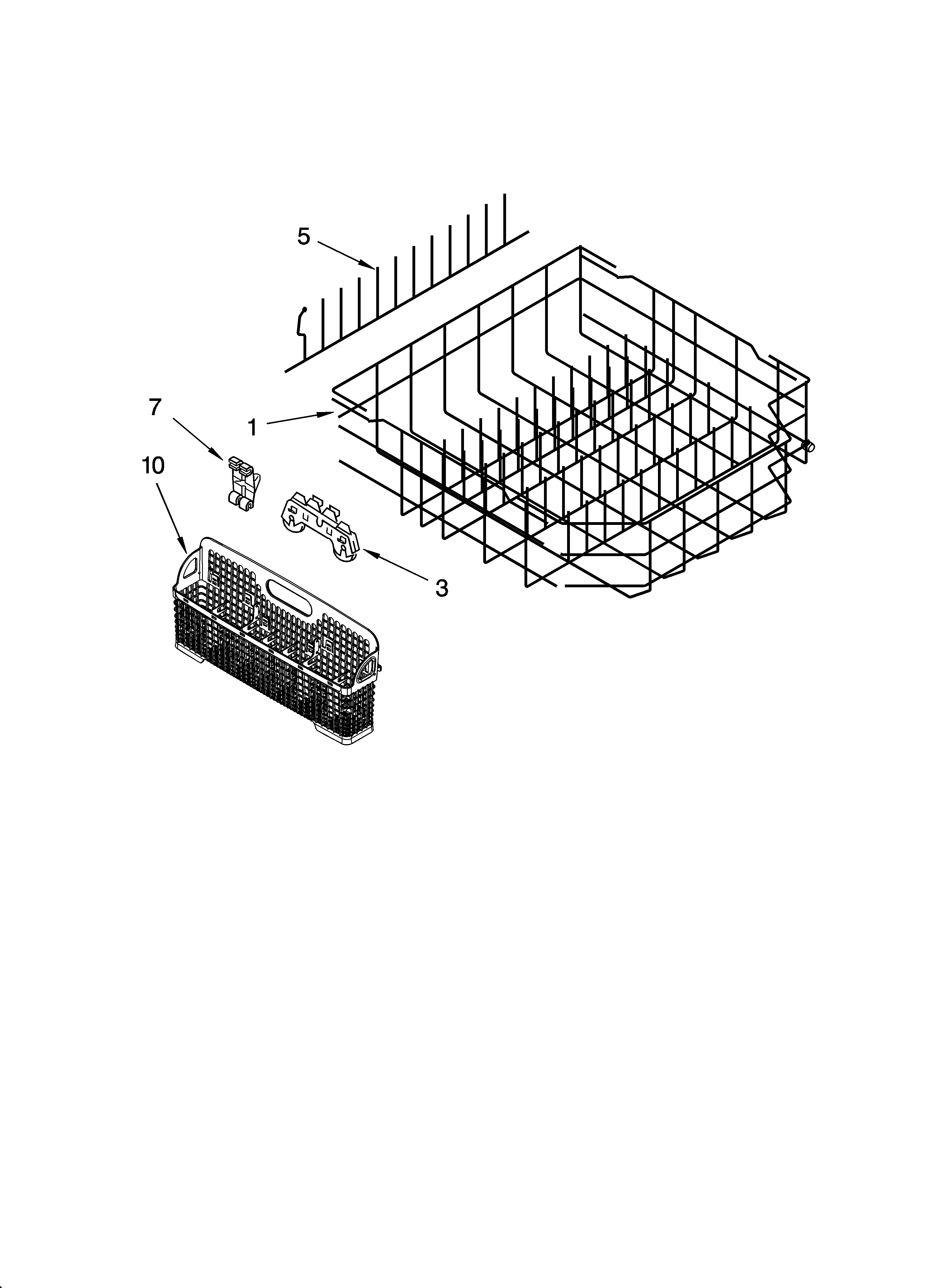 Lower rack parts, optional parts (not included)