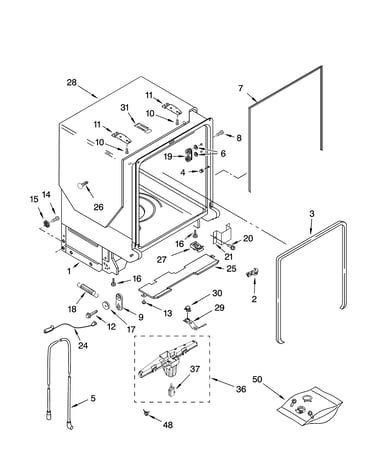Tub and frame parts