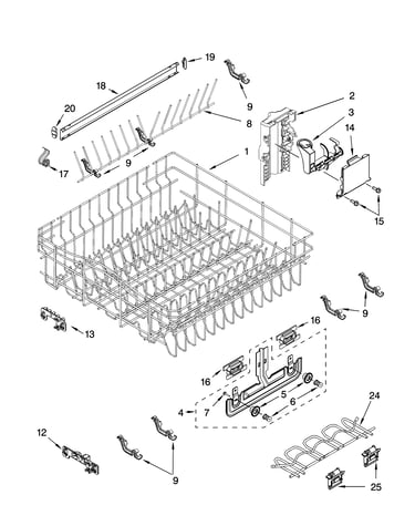 Upper rack and track parts