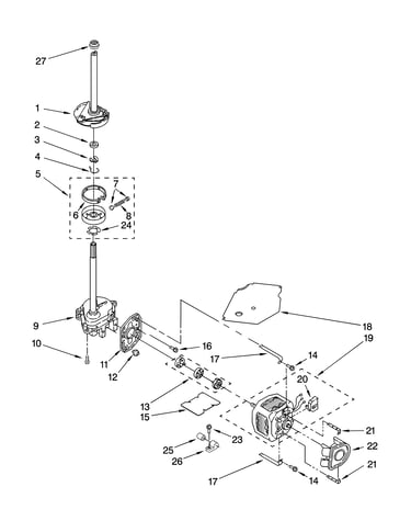 Brake, clutch, gearcase, motor and pump parts