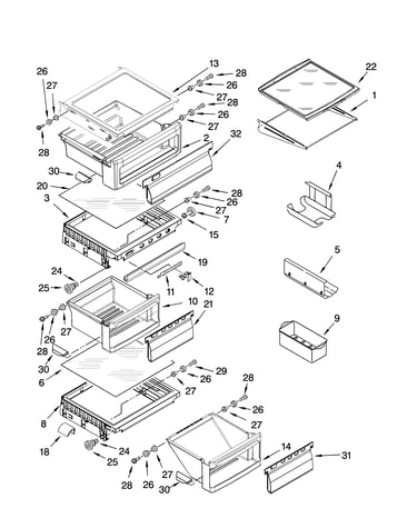 Refrigerator shelf parts