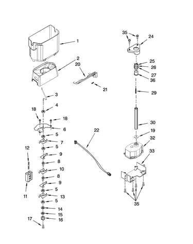 Motor and ice container parts