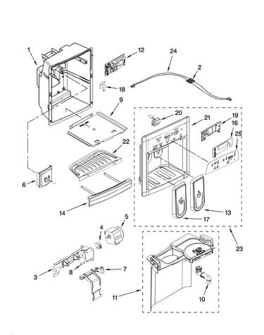 Dispenser front parts