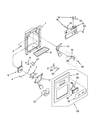 Dispenser front parts