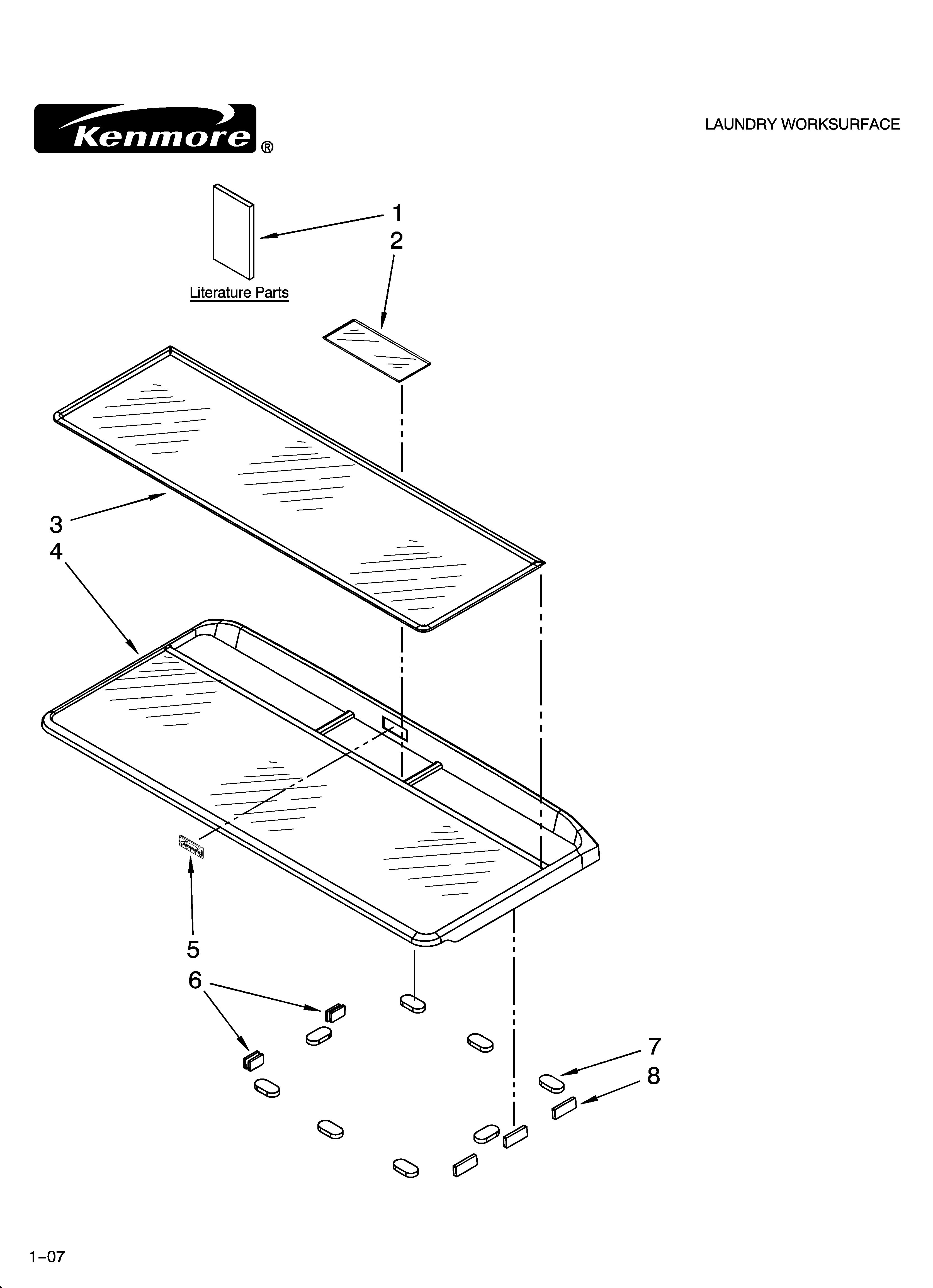 Worksurface and pad parts