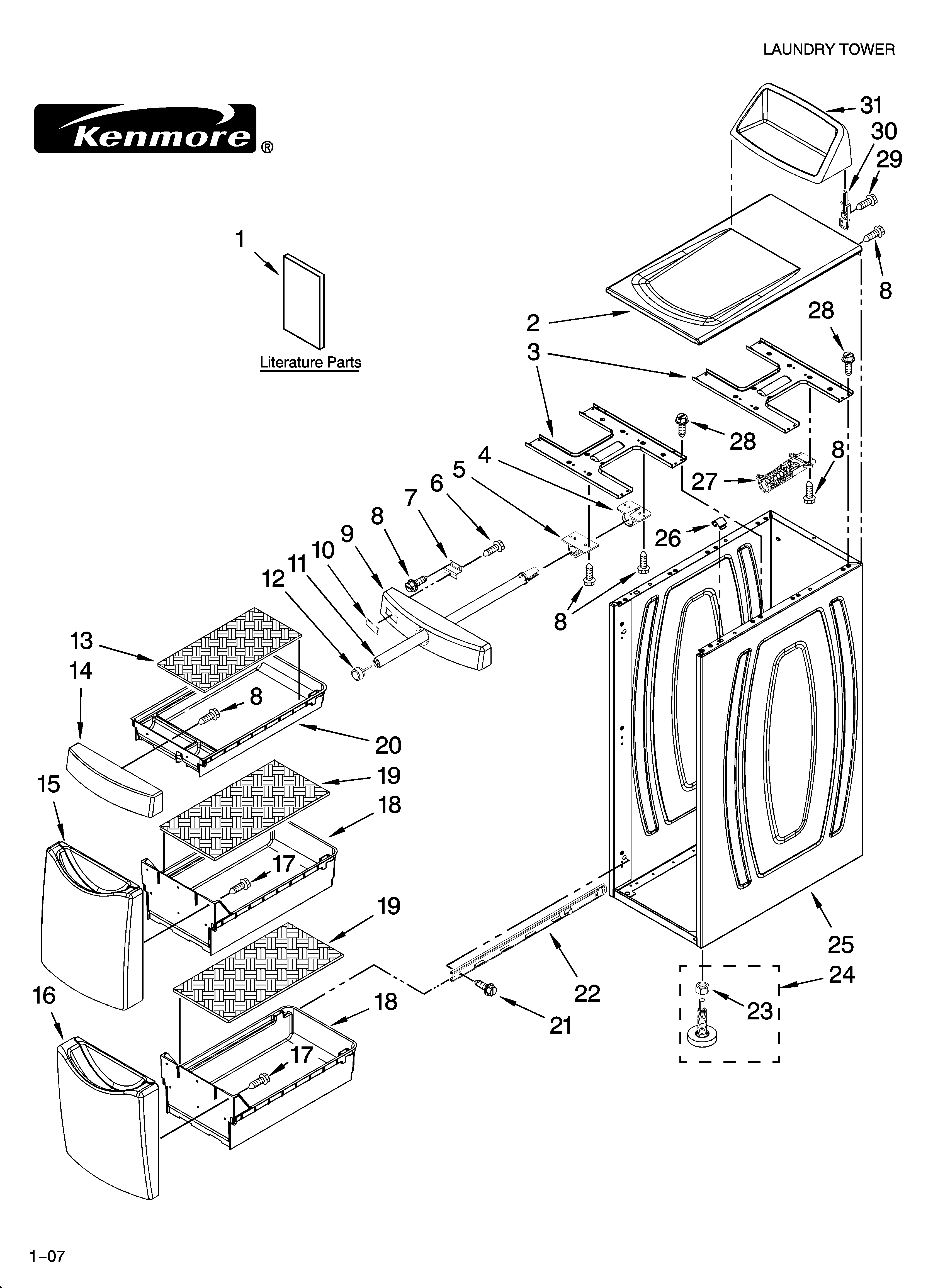 Cabinet and drawer parts