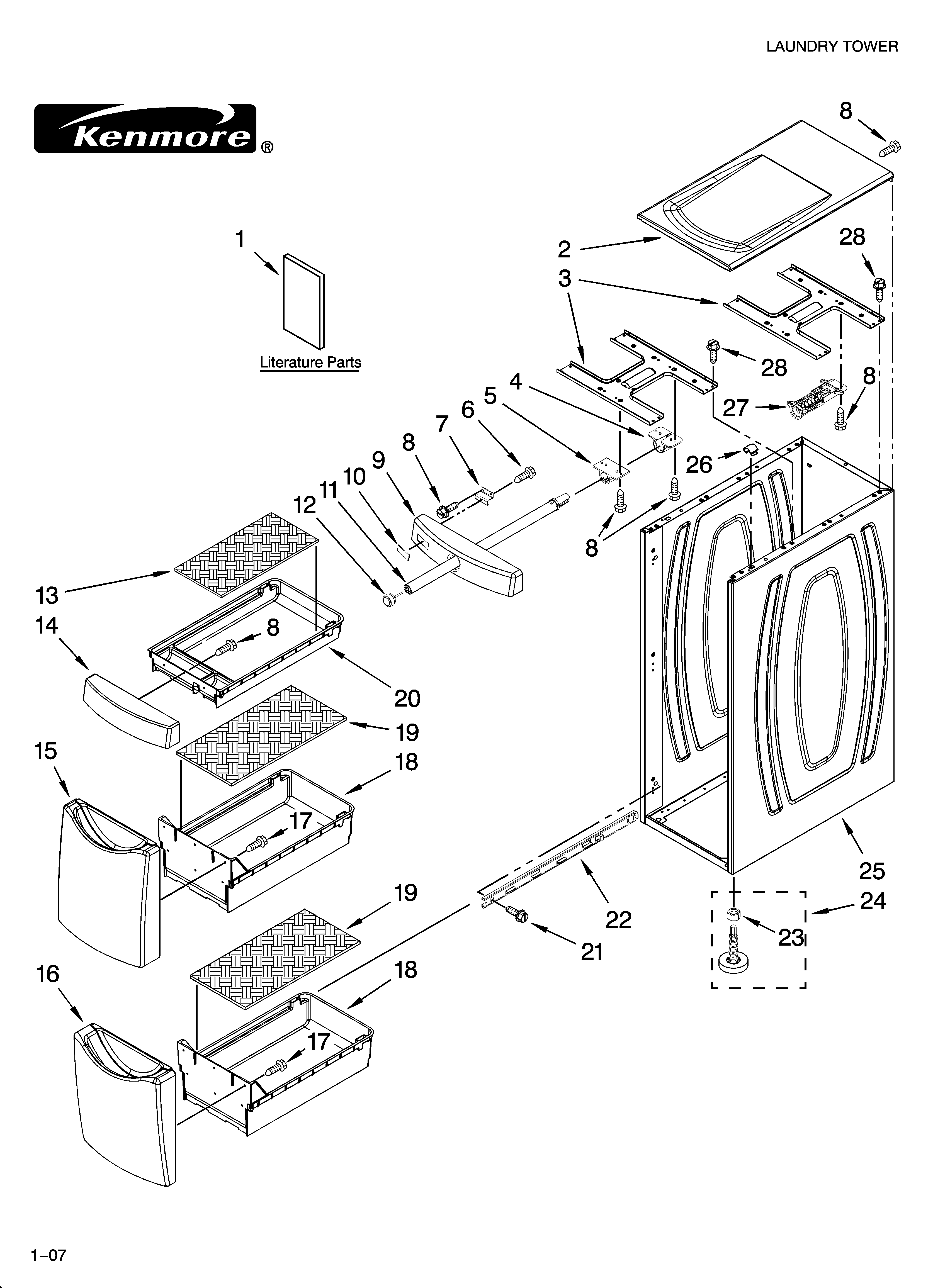 Cabinet and drawer parts