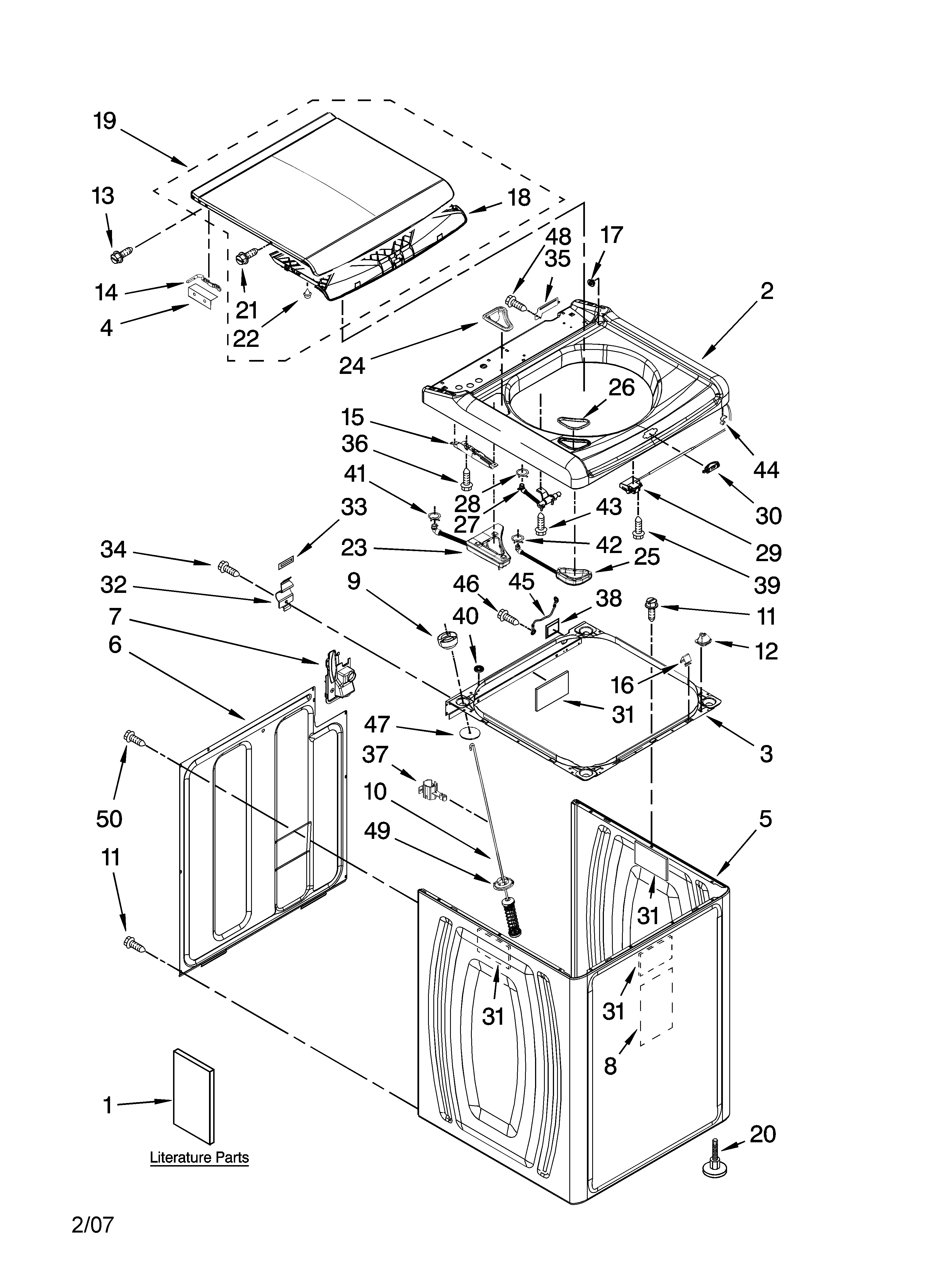 Top and cabinet parts