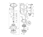 Kenmore Elite 11027042602 motor, basket and tub parts diagram