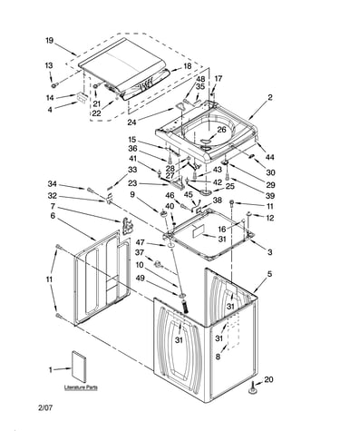 Top and cabinet parts