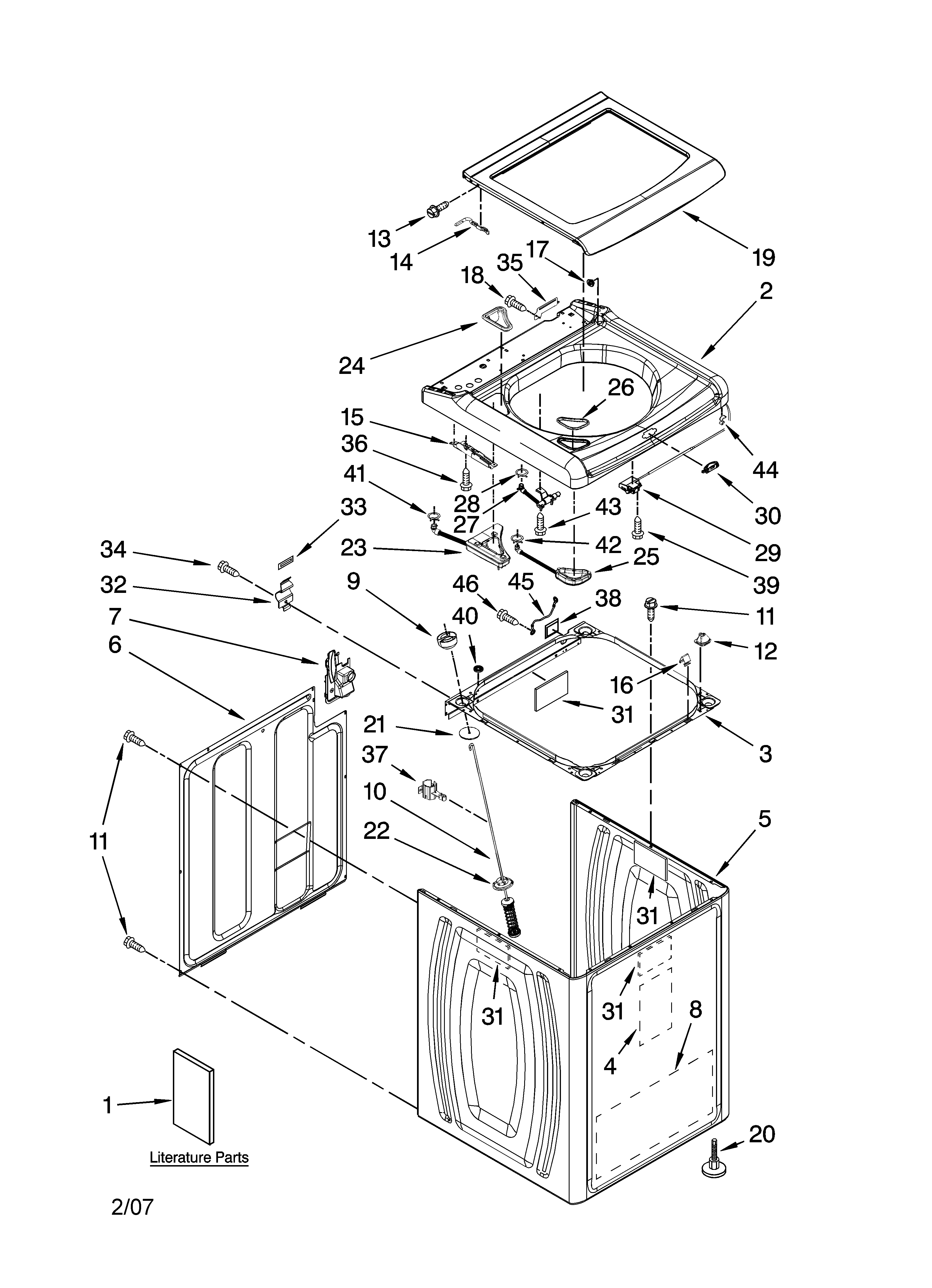 Top and cabinet parts