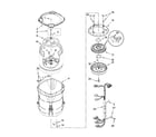 Kenmore Elite 11027062603 motor, basket and tub parts diagram