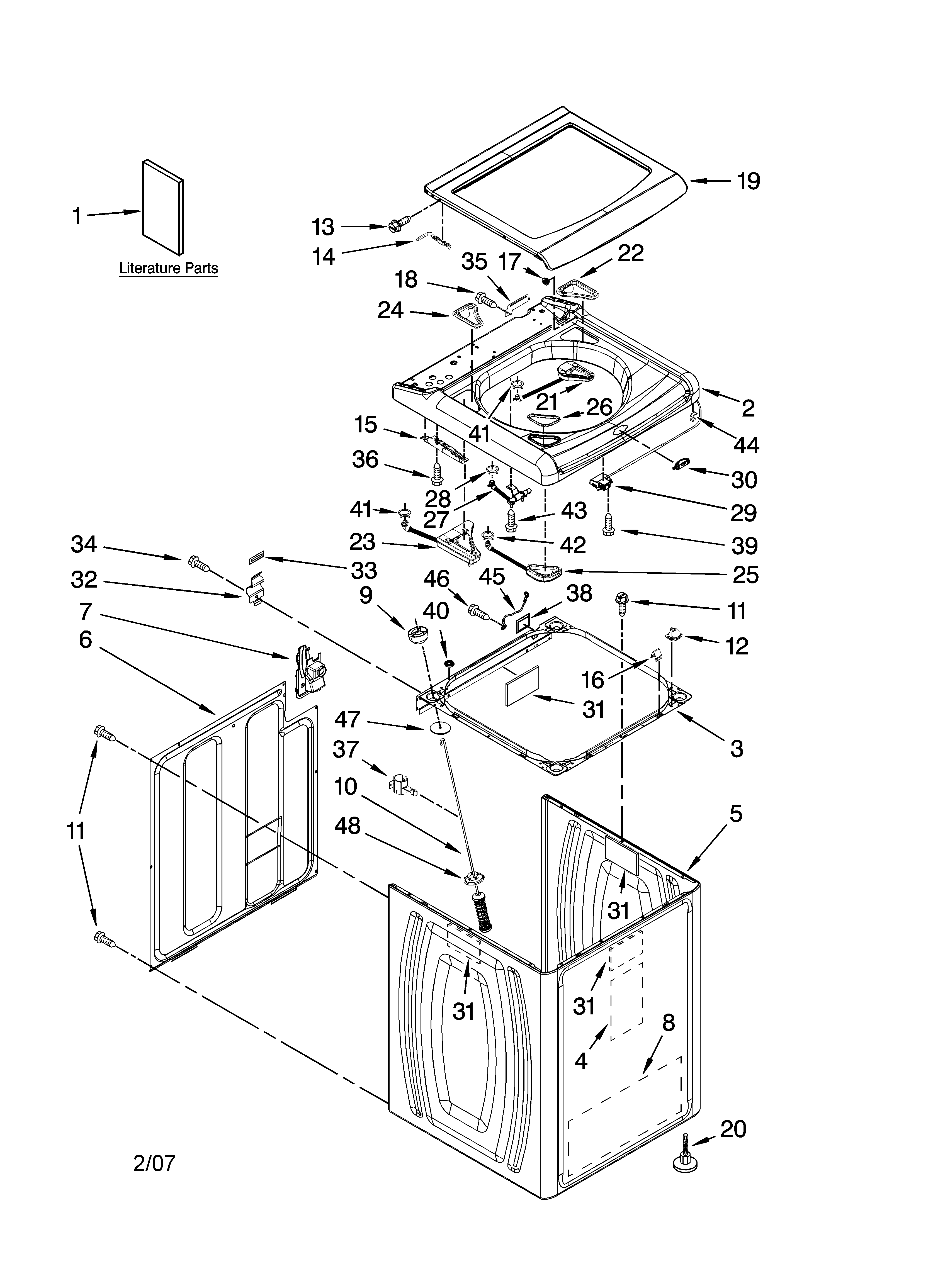 Top and cabinet parts