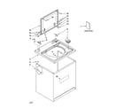 Kenmore 11027761700 top and cabinet parts diagram