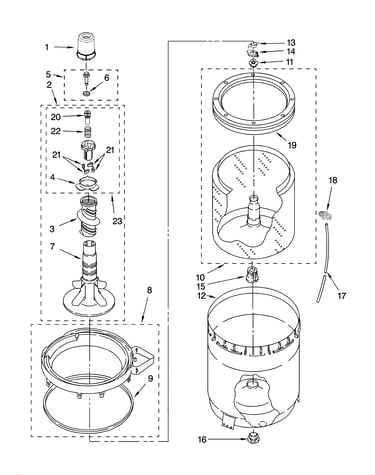 Agitator, basket and tub parts