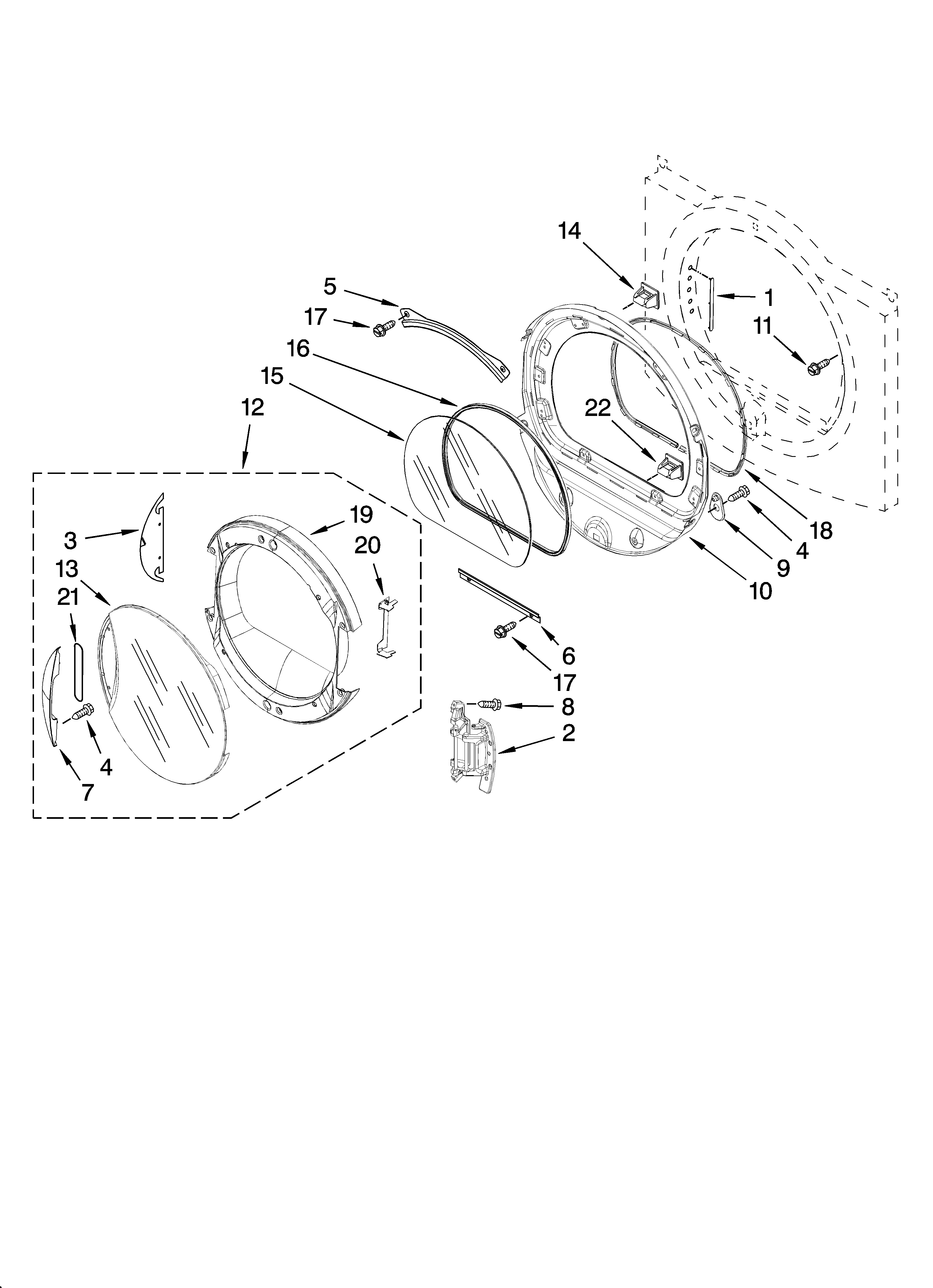 Door parts, optional parts (not included)