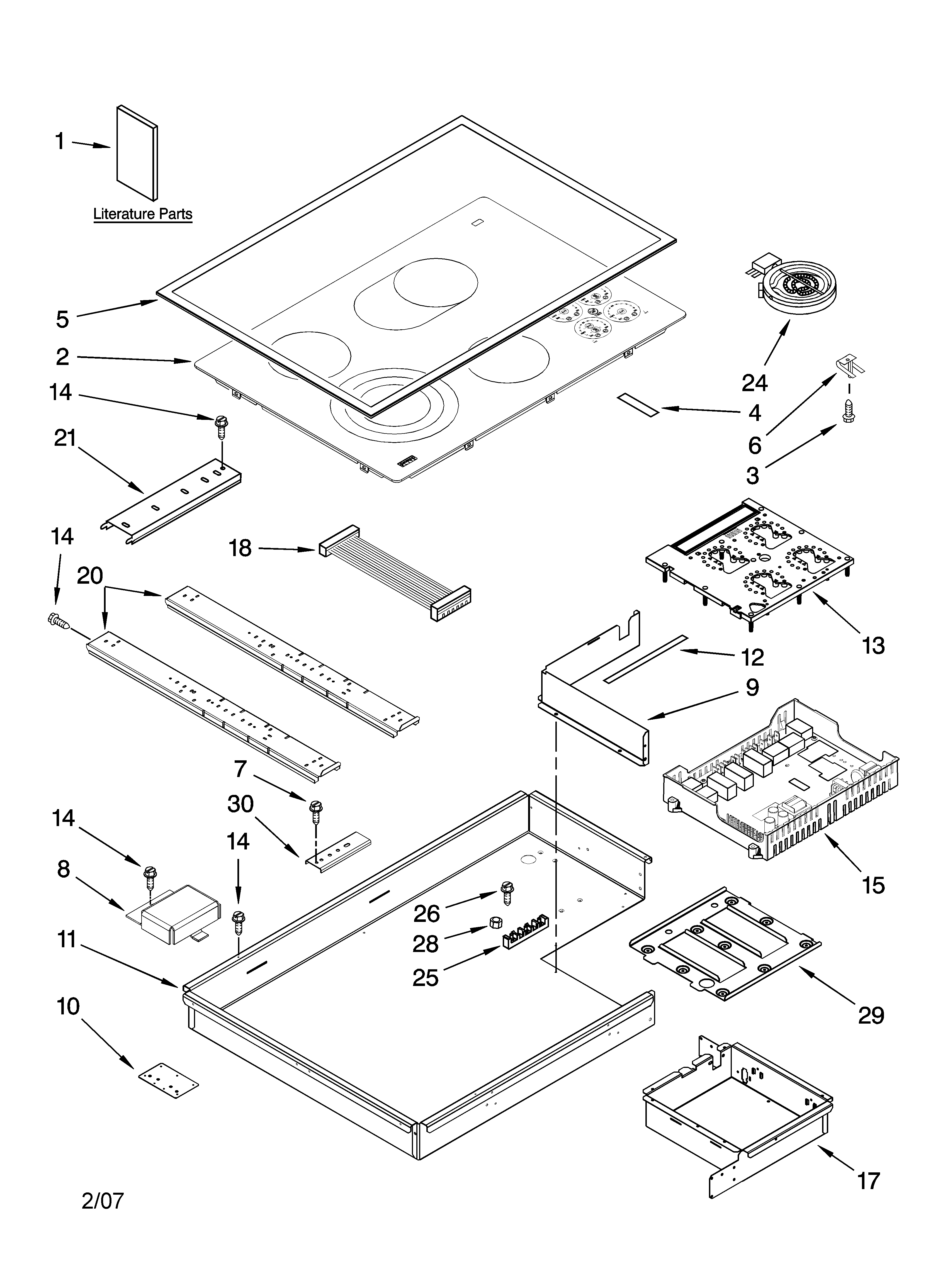 Cooktop parts, optional parts