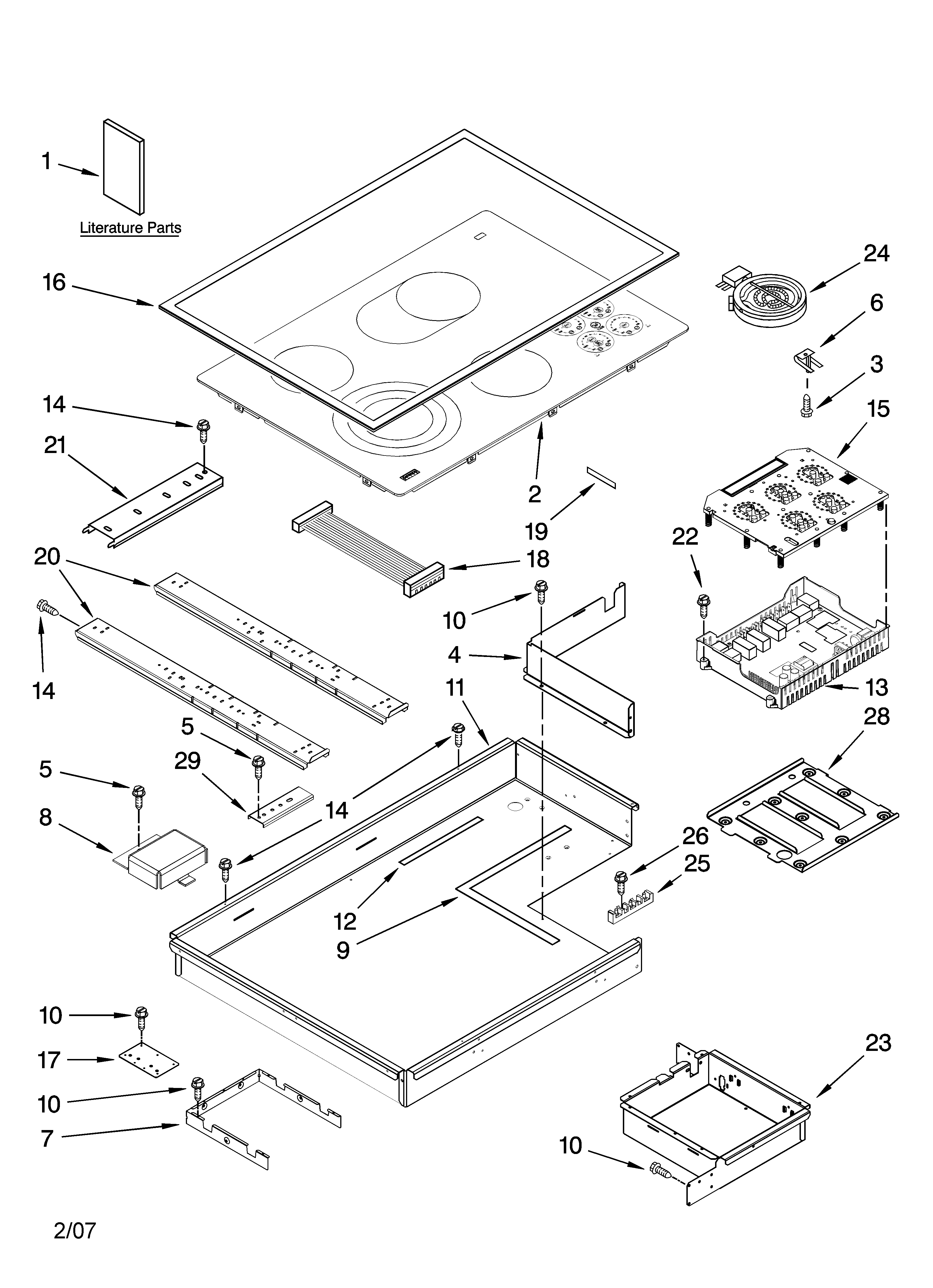 Cooktop parts, optional parts