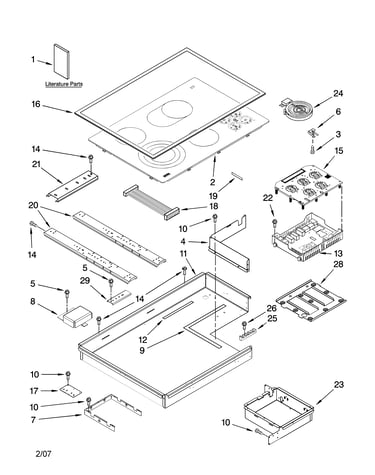 Cooktop parts, optional parts