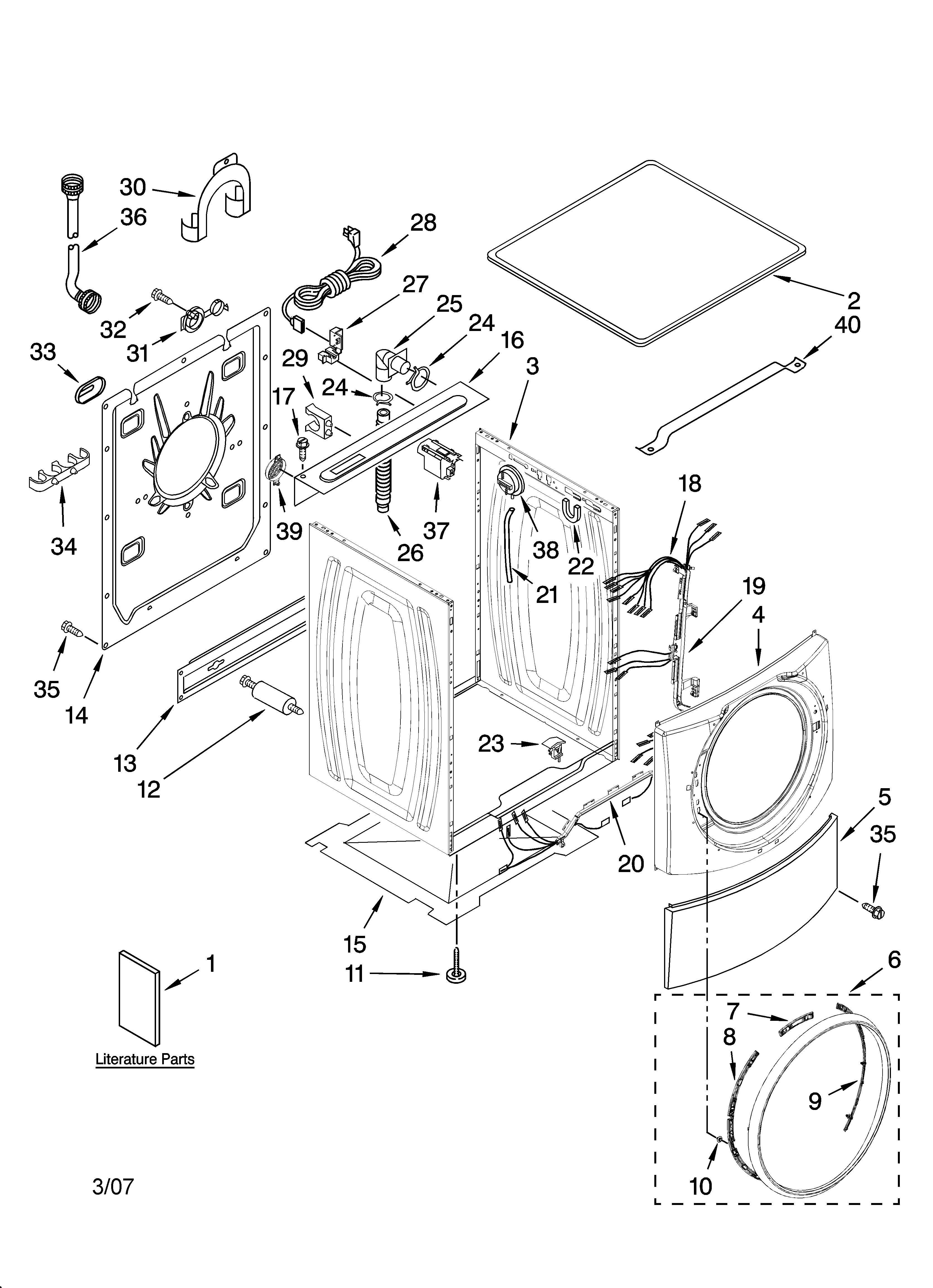 Top and cabinet parts