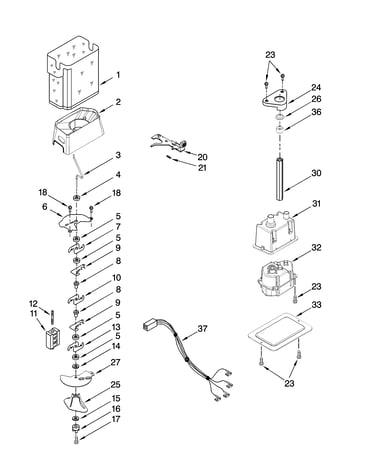 Motor and ice container parts
