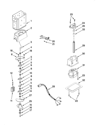 Motor and ice container parts