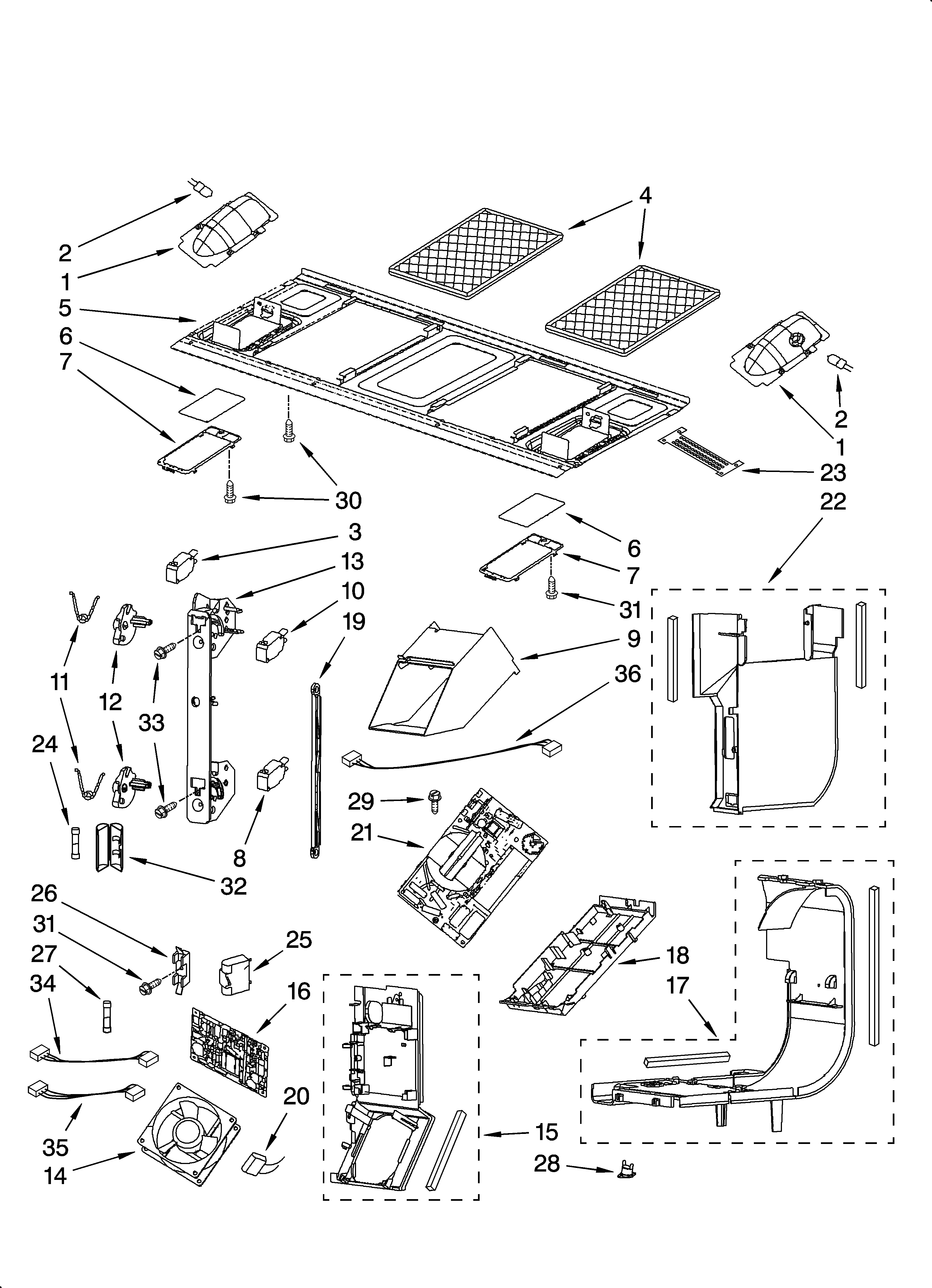 Interior and ventilation parts