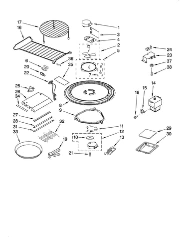 Magnetron and turntable parts
