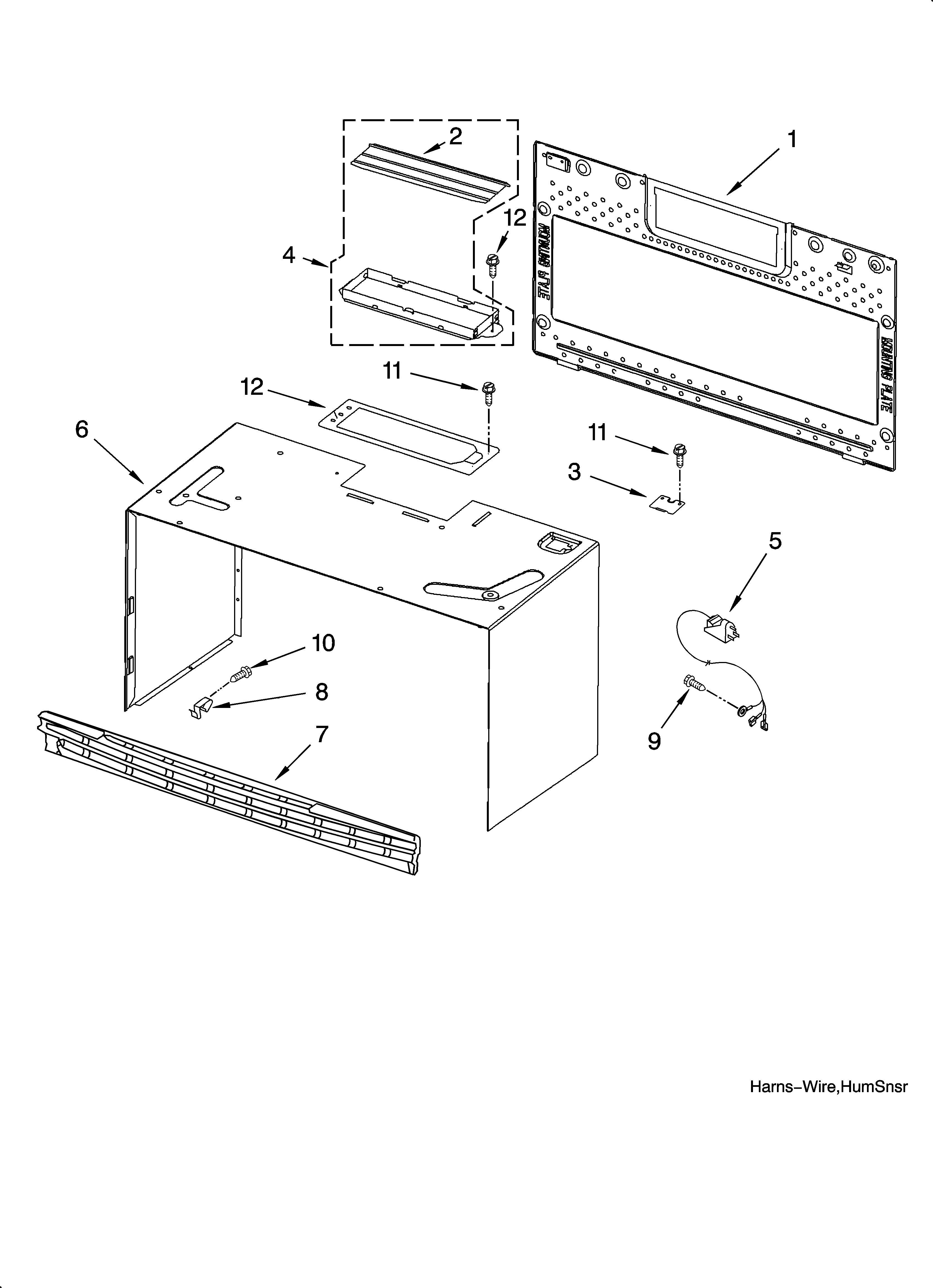 Cabinet and installation parts