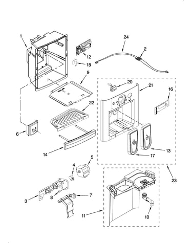 Dispenser front parts