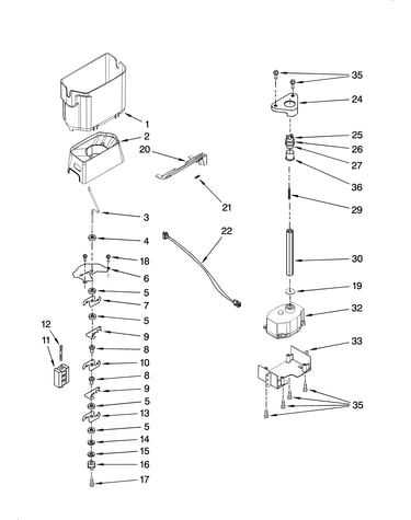 Motor and ice container parts