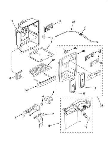 Dispenser front parts
