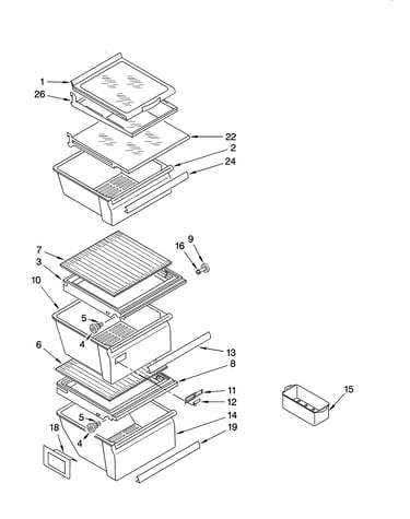 Refrigerator shelf parts
