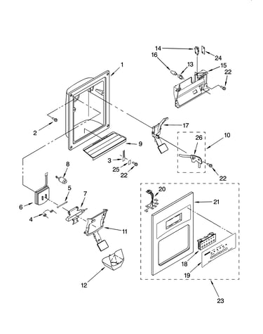 Dispenser front parts
