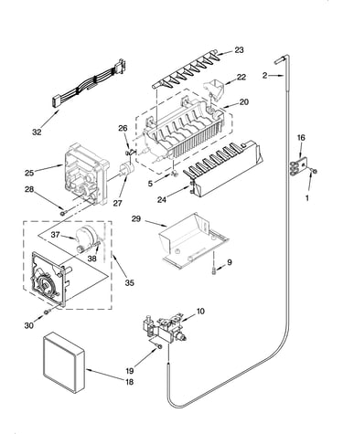 Icemaker parts, optional parts (not included)