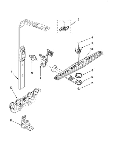 Upper wash and rinse parts