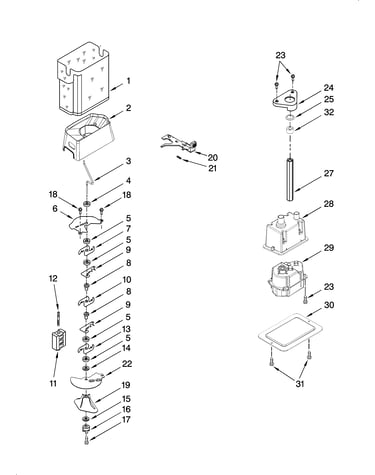 Motor and ice container parts