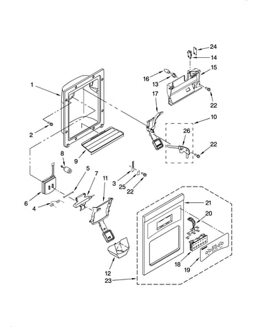 Dispenser front parts