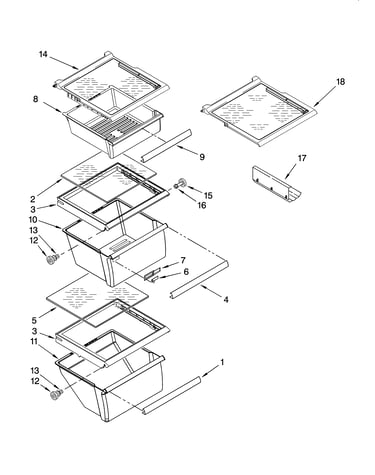 Refrigerator shelf parts